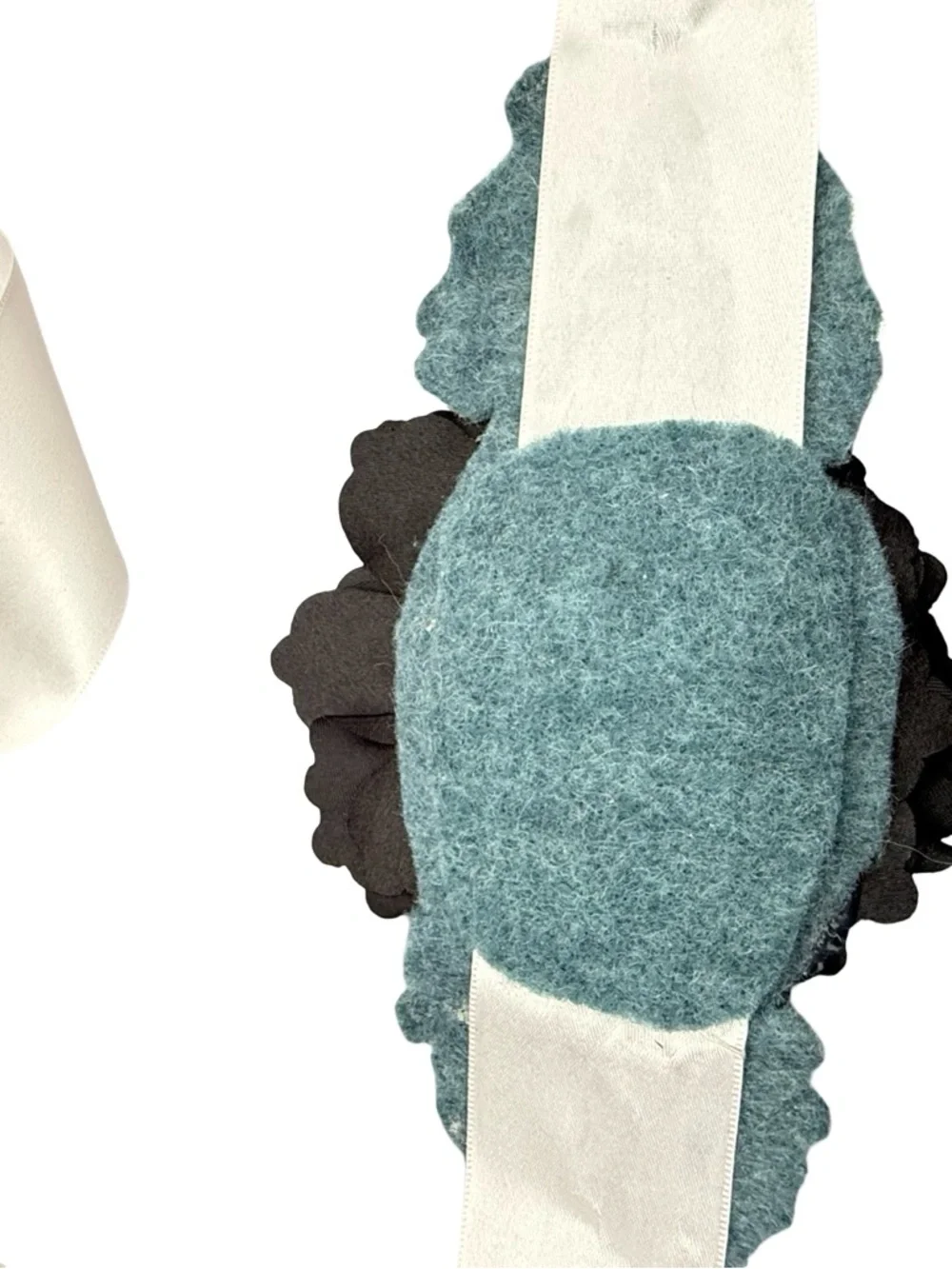 Handmade Black and White Belt Ribbon Sash